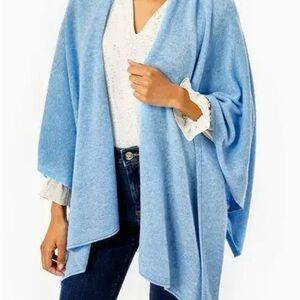 LILLY PULITZER TERRI WRAP in HEATHERED BLUE- ONE SIZE FITS ALL •NEW WITH TAGS•